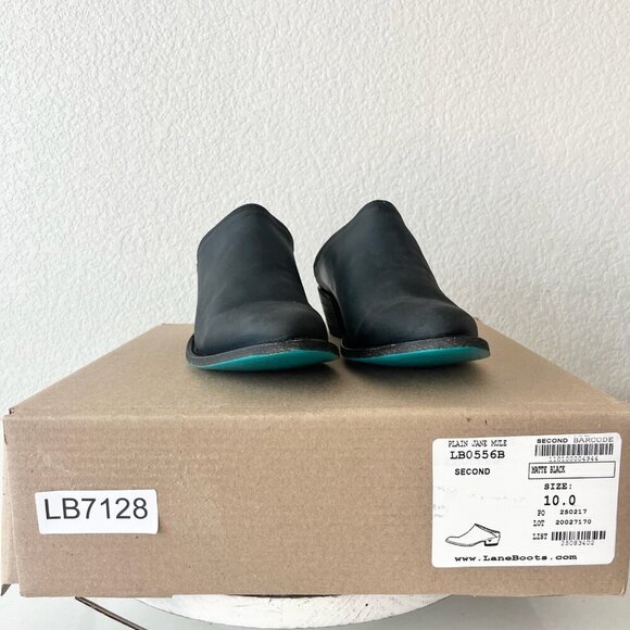 Lane Plain Jane Mule Womens 10 Black Cowboy Boots Short Western Cowgirl Slip Ons - Picture 10 of 11